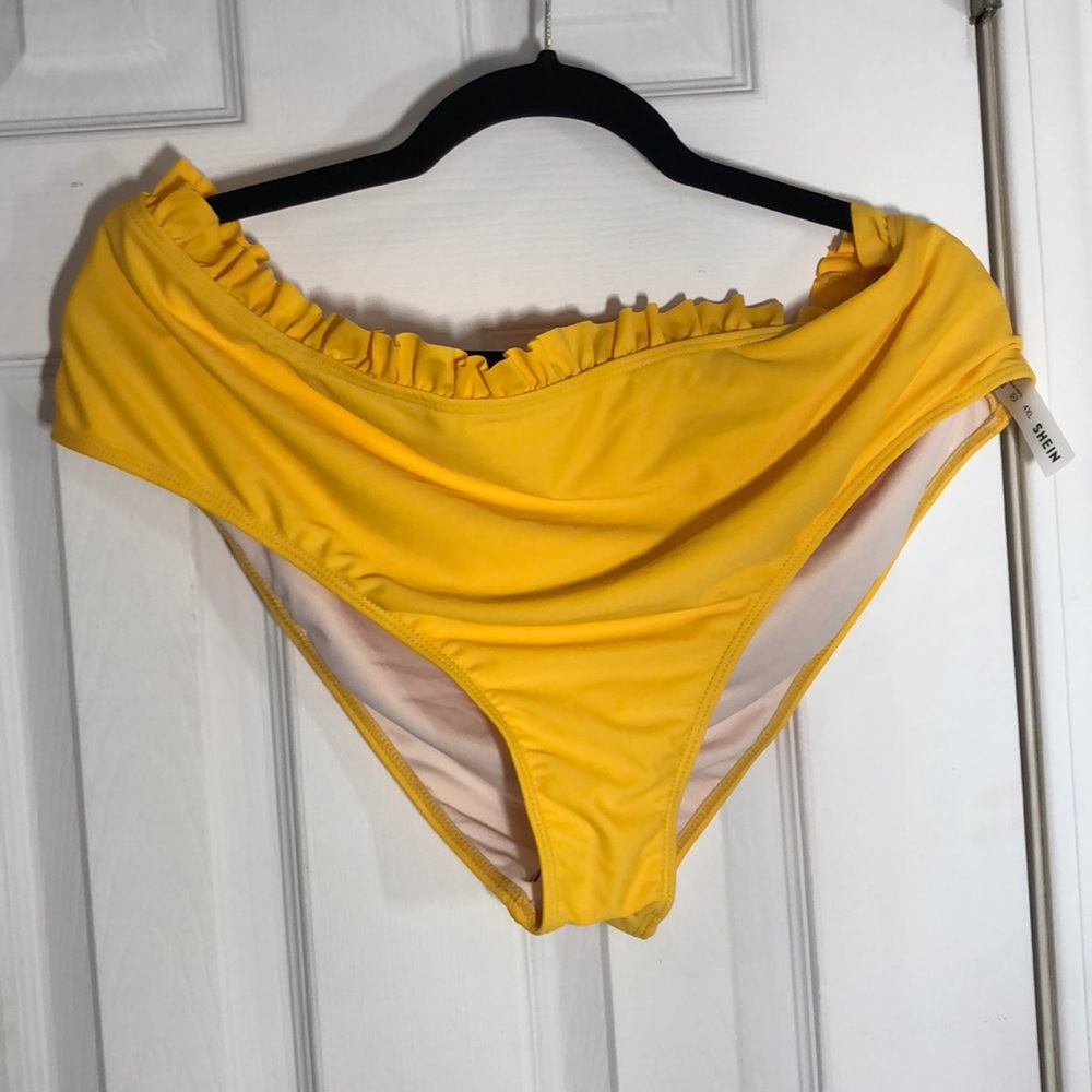 Shein Plus Size Frill High Waisted Bikini Bottom